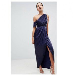 ASOS | Hammered Satin One Shoulder Maxi Dress